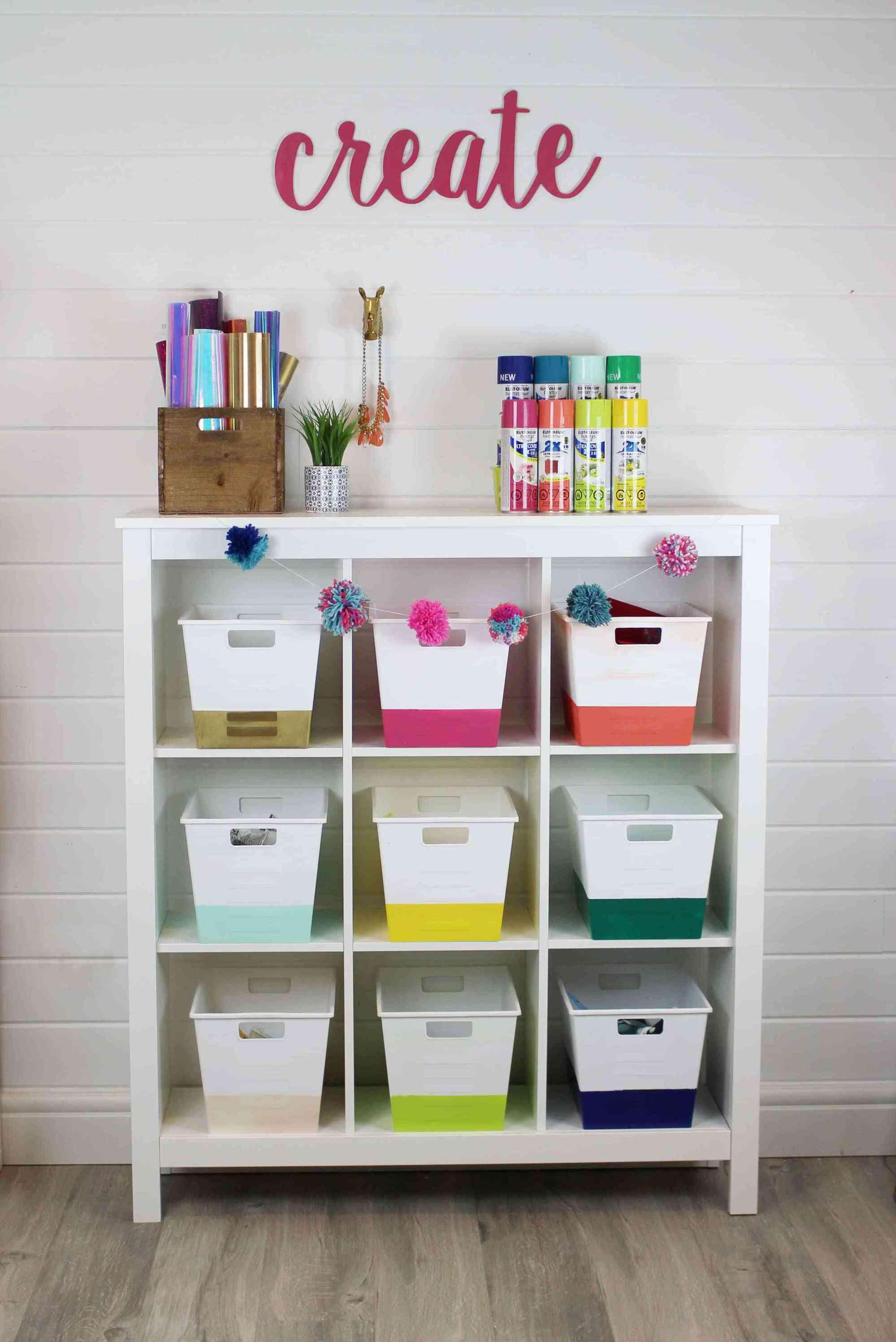 How to Spray Paint Storage Bins